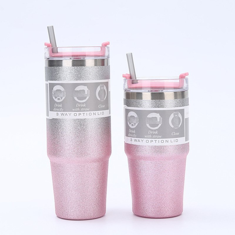 2024 Rainbow Shimmer Glitter Sublimation Travel Mug Eco-friendly Mixed Color 30oz 20oz Stainless Steel Tumbler for Drinking