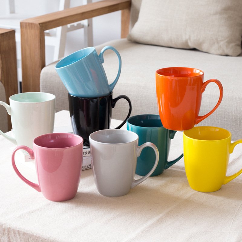 Ceramic Cup Mug Solid Color Simple Colorful Household Mug Tea Cup Milk Cup