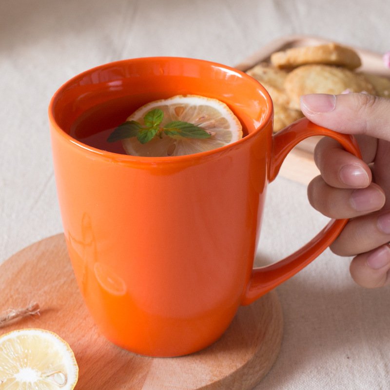 Ceramic Cup Mug Solid Color Simple Colorful Household Mug Tea Cup Milk Cup