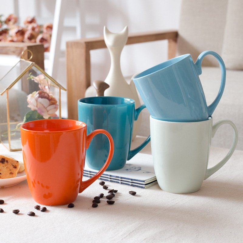 Ceramic Cup Mug Solid Color Simple Colorful Household Mug Tea Cup Milk Cup
