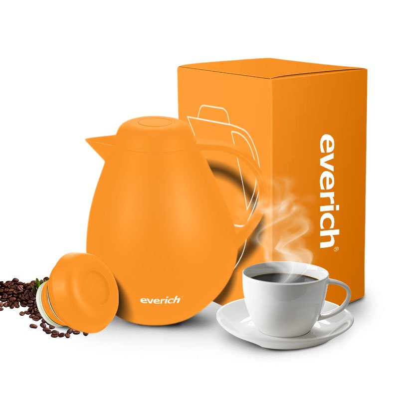1L Double Wall Insulated Out Abs Inner Glass Thermos Vacuum Flask TeaArabic Coffee Pot With Comfortable C Shaped Handle