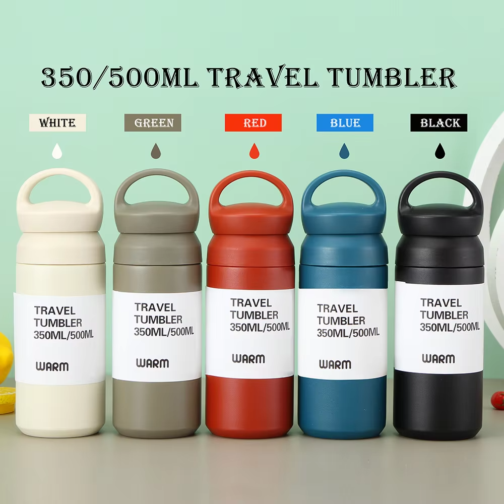 custom logo Internal ceramic material 304 stainless steel vacuum flask coffee travel mug tumbler