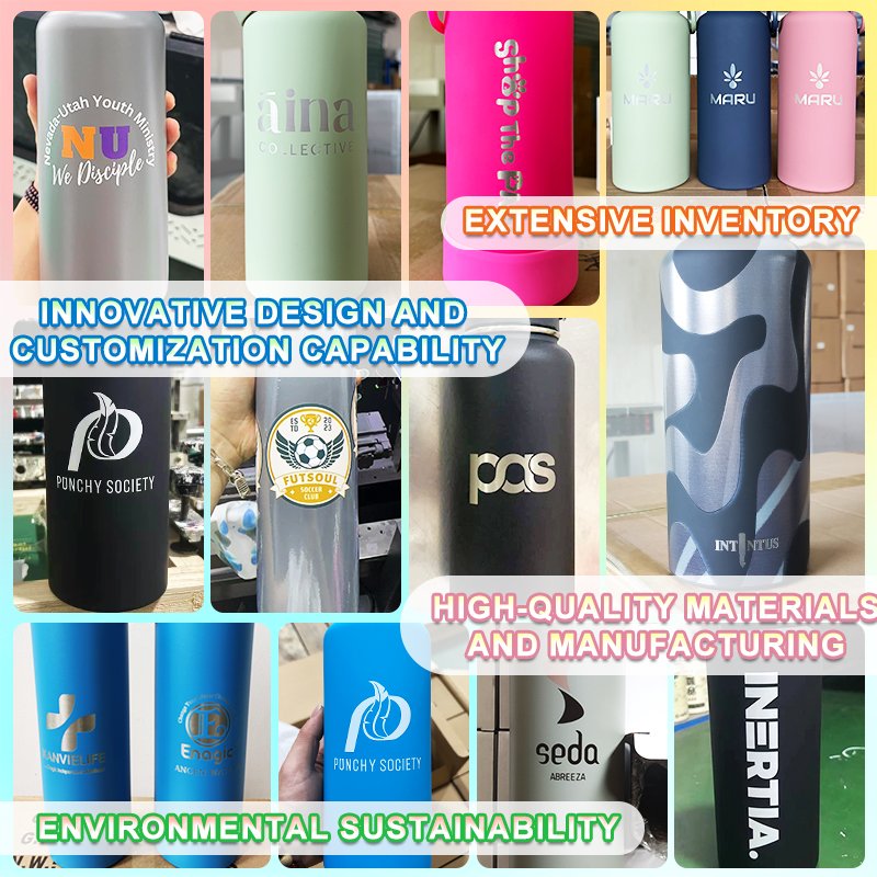 NEW Custom 18oz 32oz Insulated Stainless Steel Thermal Vacuum Flasks Thermoses Sport Reusable Water Bottle