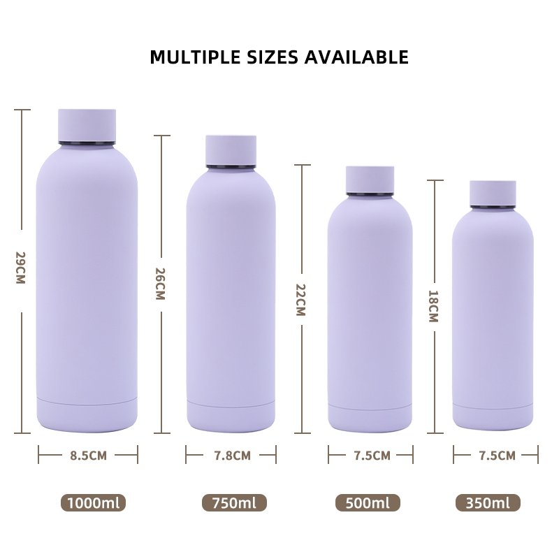 Custom logo Stainless Steel Bottle Double Wall Insulated Vacuum Flask Skin Coating Metal Sports Water Bottle