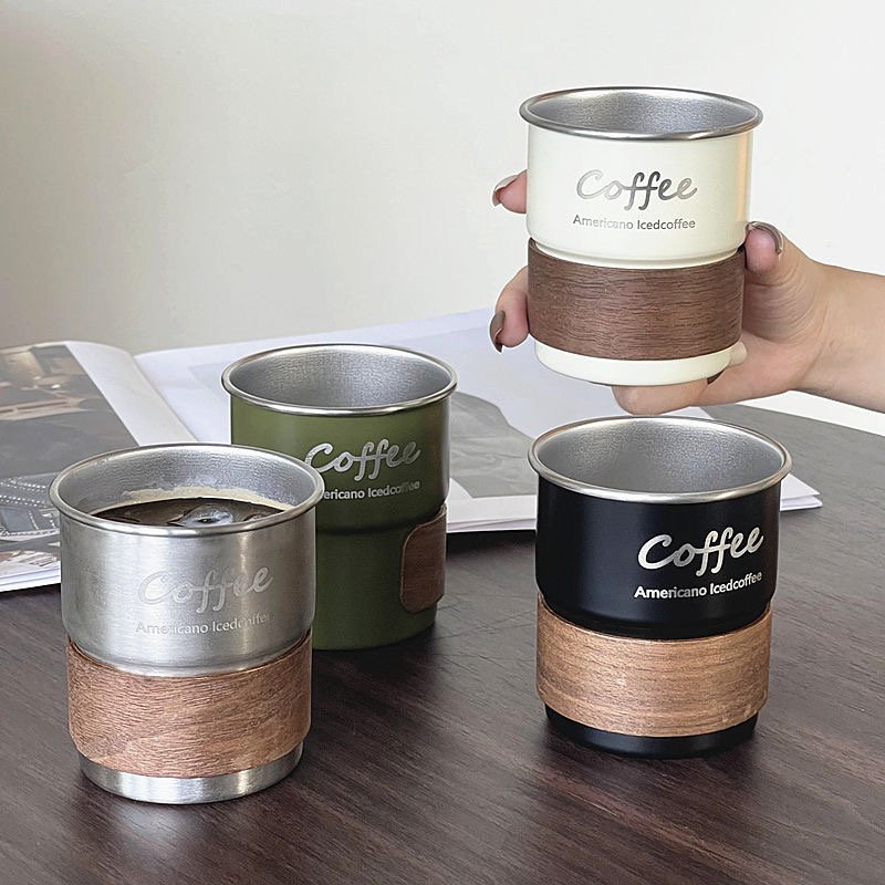 Custom Logo 300ML Stacked Cups 304 Stainless Steel Camping Cup Coffee Mug Coffee Cups