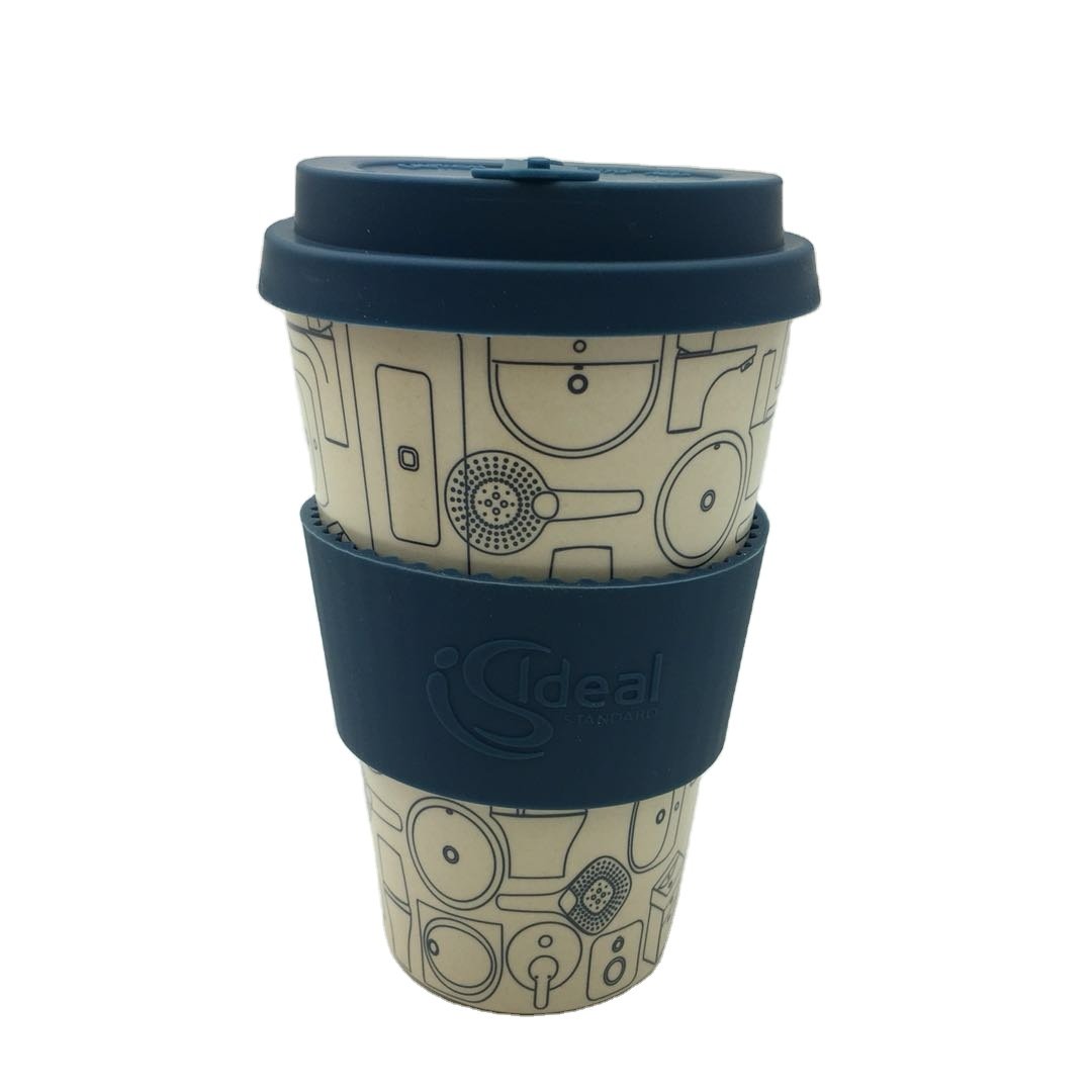 Bamboo Fiber Eco-friendly Reusable Mugs Free Travel Coffee Cup for Office and Home