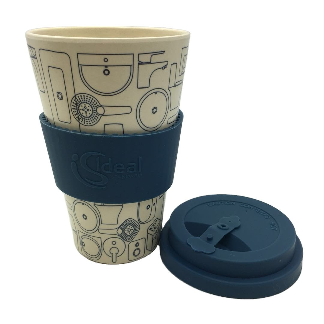 Bamboo Fiber Eco-friendly Reusable Mugs Free Travel Coffee Cup for Office and Home