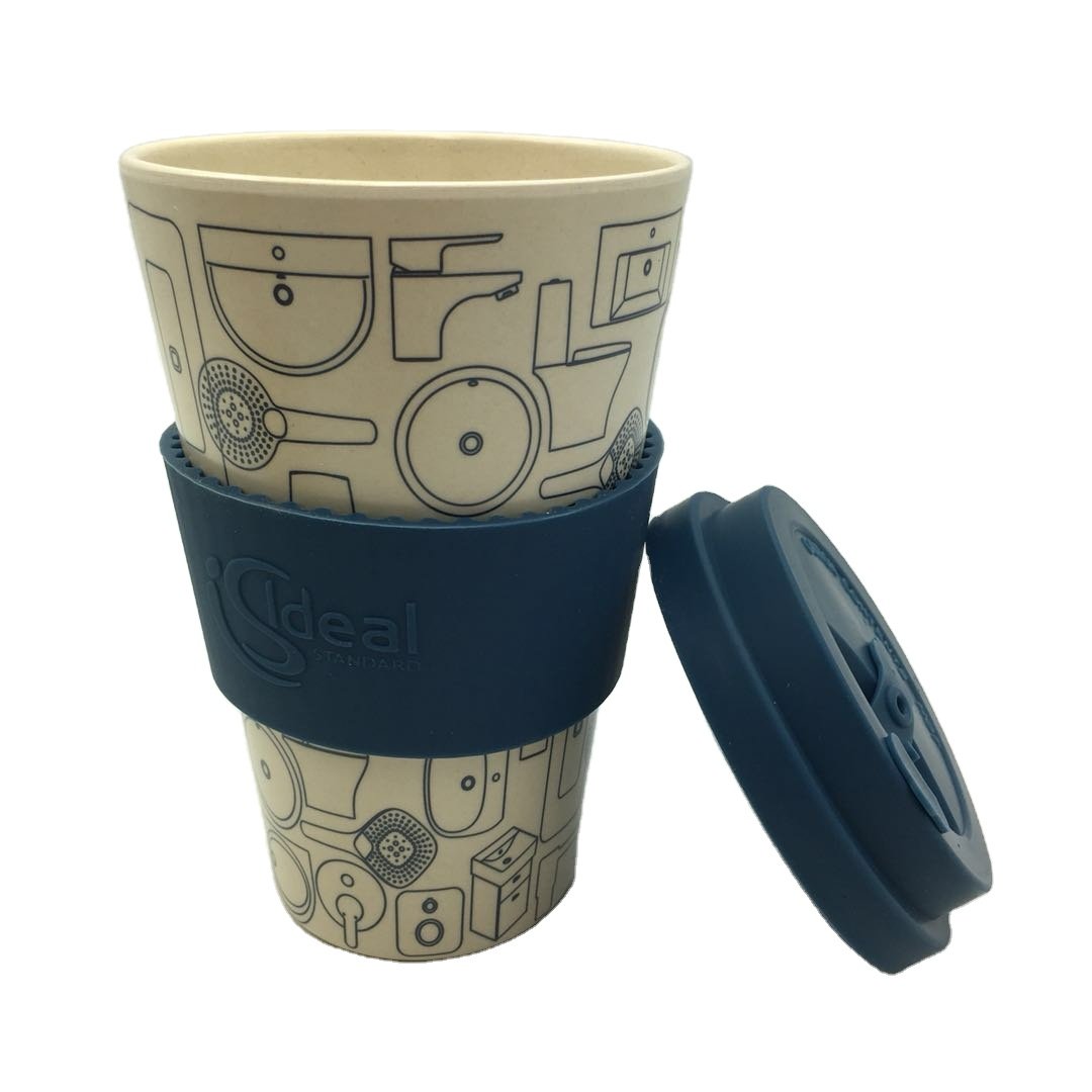 Bamboo Fiber Eco-friendly Reusable Mugs Free Travel Coffee Cup for Office and Home