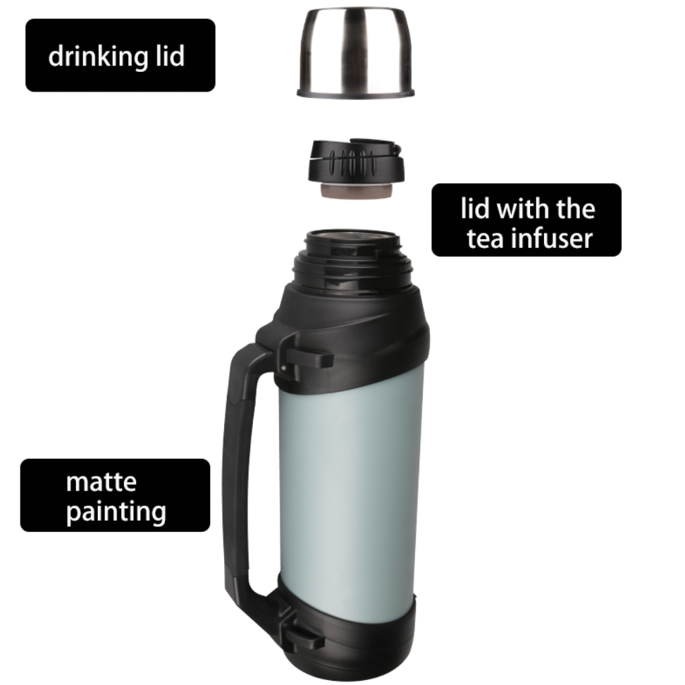 New Style 2.0L Double Wall Insulated Travel Pot Stainless Steel BPA Free Vacuum Flask Portable