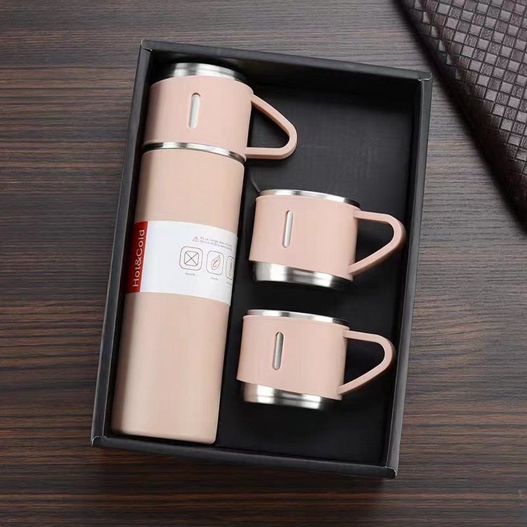 Business 500ml Travel Coffee Tumbler Stainless Steel Insulated Water Bottle Vacuum Flask Set for Business Gift