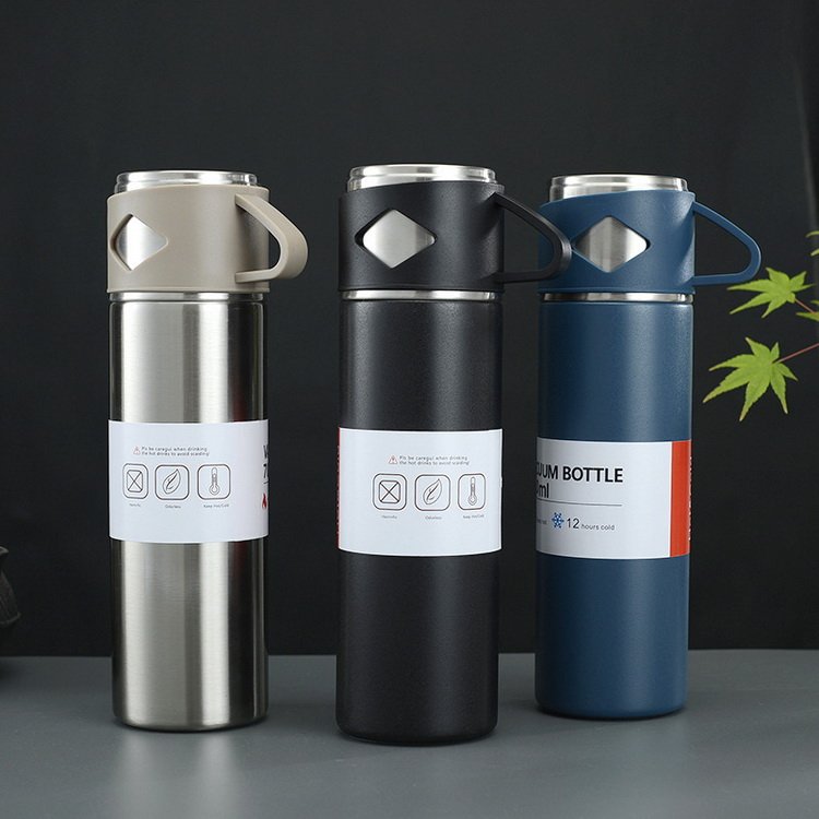 Business 500ml Travel Coffee Tumbler Stainless Steel Insulated Water Bottle Vacuum Flask Set for Business Gift