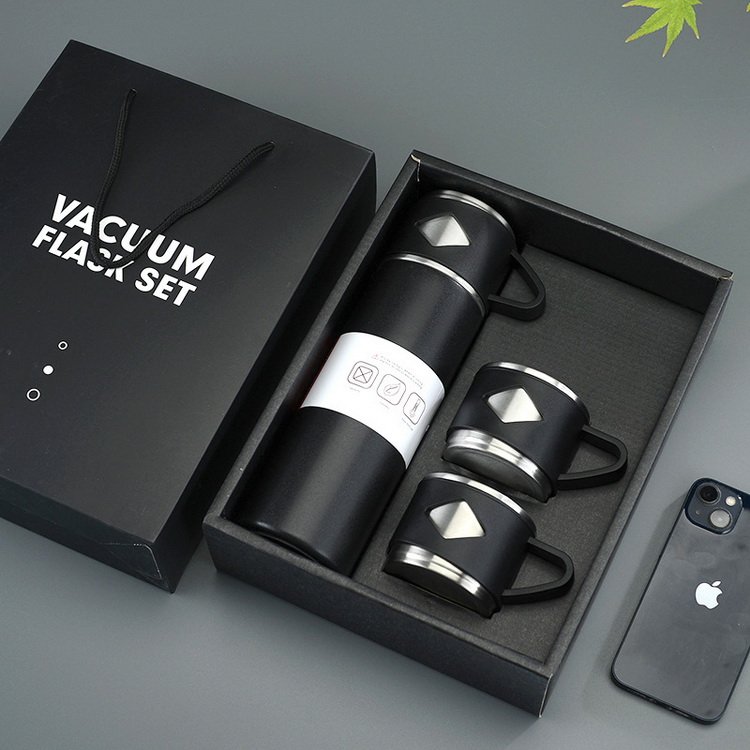 Business 500ml Travel Coffee Tumbler Stainless Steel Insulated Water Bottle Vacuum Flask Set for Business Gift