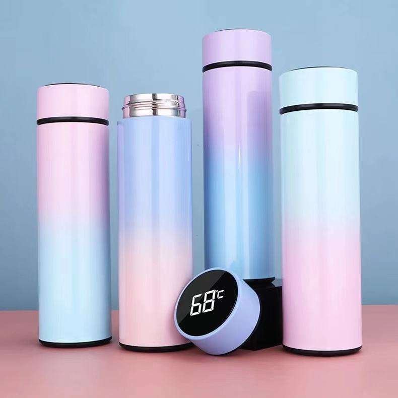 Wholesale Smart LED Water Bottle Digital Temperature Bottle 500ml Vacuum Flasks temperature bottle with LED Temperature Display