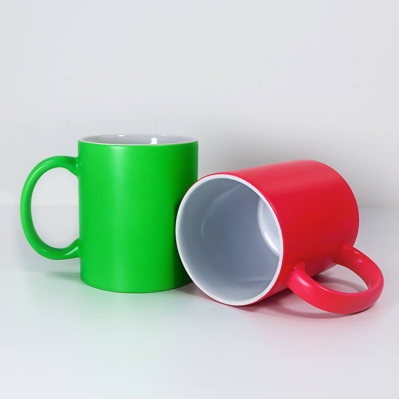Wholesale 11oz Sublimation Colorful Transfer Blank Ceramic Coffee Mugs Handle Mug 11oz Sublimation Ceramic Mug