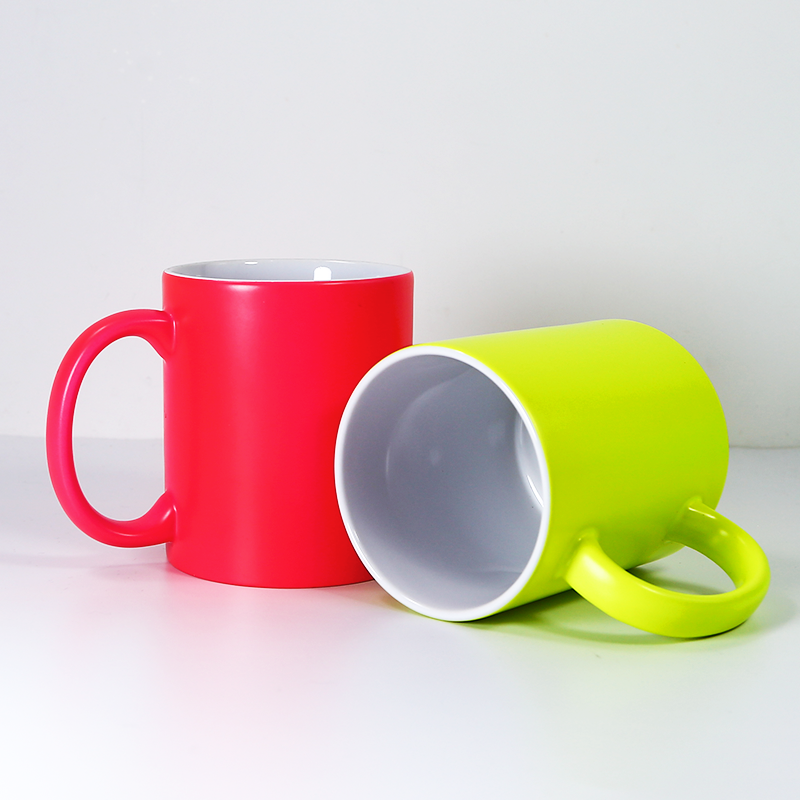 Wholesale 11oz Sublimation Colorful Transfer Blank Ceramic Coffee Mugs Handle Mug 11oz Sublimation Ceramic Mug