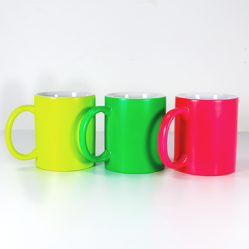 Wholesale 11oz Sublimation Colorful Transfer Blank Ceramic Coffee Mugs Handle Mug 11oz Sublimation Ceramic Mug