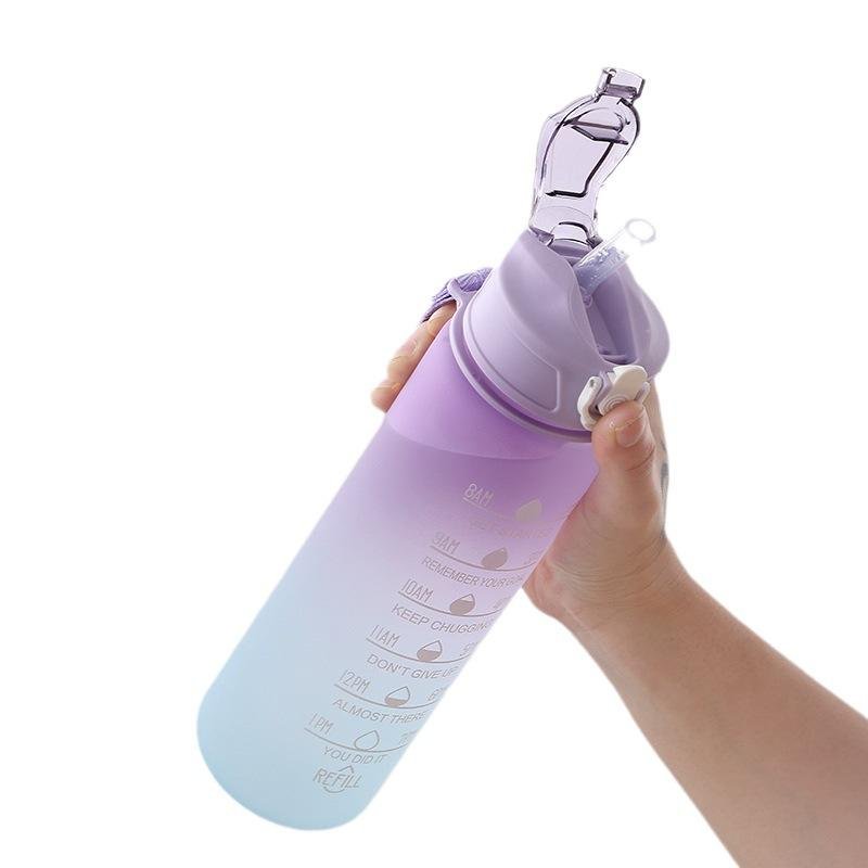Color Mug High-color Children's Water Bottle Simple Carry Rope Space Cup Hot Selling Gradient PC Living Room Plastic Bottle