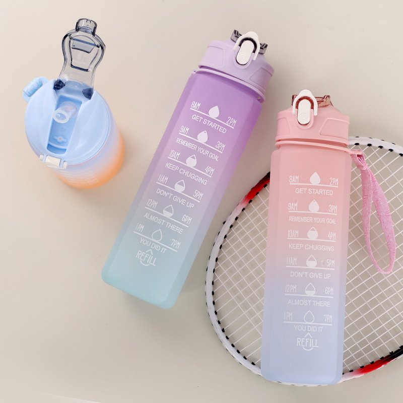 Color Mug High-color Children's Water Bottle Simple Carry Rope Space Cup Hot Selling Gradient PC Living Room Plastic Bottle