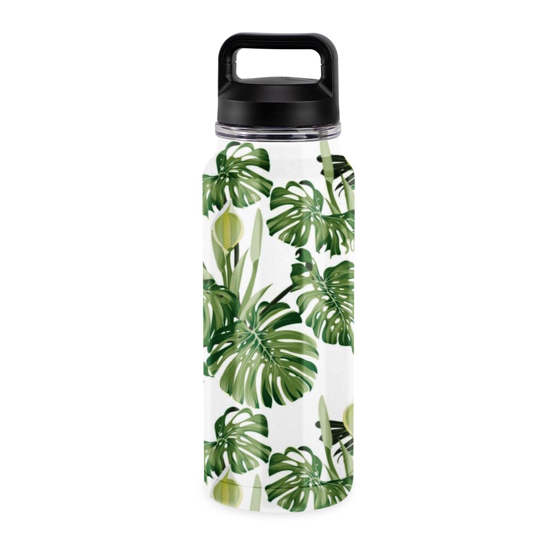 Stainless Steel Double Walled Sports Water Bottle 32oz with Paracord Handle, 3 Lids (Straw Lid), Vacuum Insulated Travel Mug