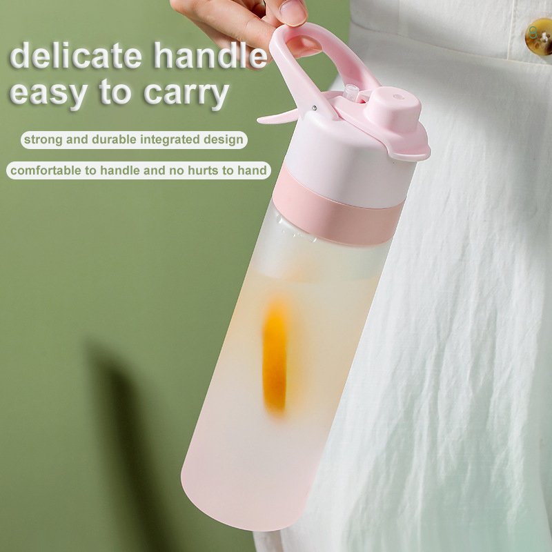 2023 New Design Mist Outdoor Spray Plastic Sports Drinking Water Bottle with Handle Water Bottle for Girls