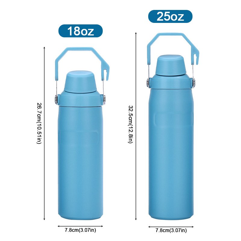 Custom Double Wall Vacuum Thermal Travel Flask Thermos gym 24oz stainless steel Sports insulated water bottle with handle