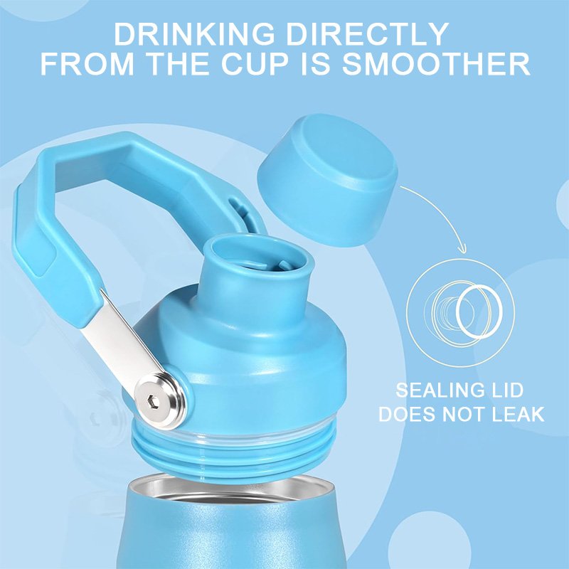 Custom Double Wall Vacuum Thermal Travel Flask Thermos gym 24oz stainless steel Sports insulated water bottle with handle