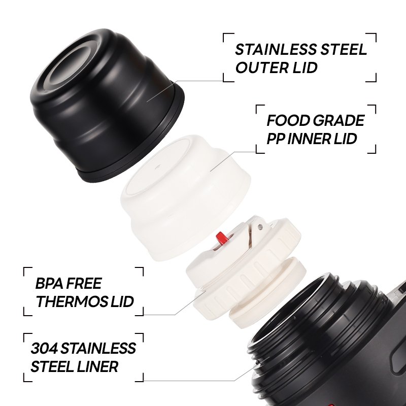 1 2 2.5 3 4 5 Liter Travel Hiking Handgrip Double Wall Insulated Stainless Steel Vacuum flasks Thermoses Water Bottle with Lid
