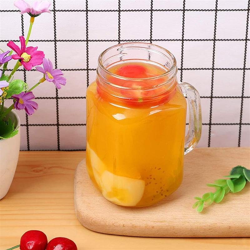 Factory Custom 8 oz 16 oz Mason Water Jar Coffee Jars Cups Glasses Mugs Drinking With Juice Tumblers Handle Straws Mouth Lids