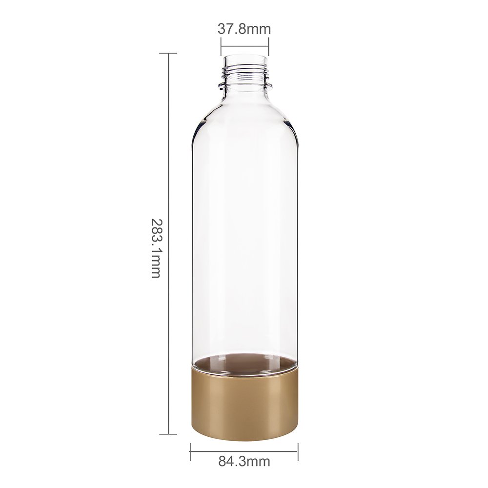 Carbonating reusable lasts 2 year 1000ml Clear 1 liter Bpa free Custom Drinking Soda Maker CO2 Sparkling Water bottles OEM ODM