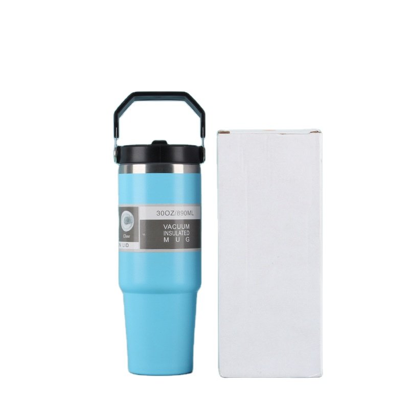Hot Sale Custom Logo 20 & 30 Oz Travel Stainless Steel Vacuum Coffee Mug 30Oz Thermos Cup Flip Straw 20 Oz Tumbler Handle
