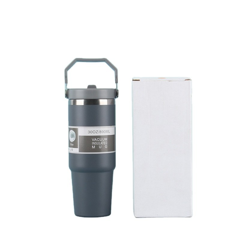 Hot Sale Custom Logo 20 & 30 Oz Travel Stainless Steel Vacuum Coffee Mug 30Oz Thermos Cup Flip Straw 20 Oz Tumbler Handle