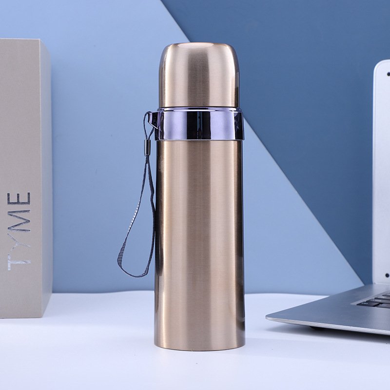 Wholesale Insulated Water Cup New Stainless Steel Sling Bullet Insulated Mug Outdoor Straight Mug Men's Insulated Mug