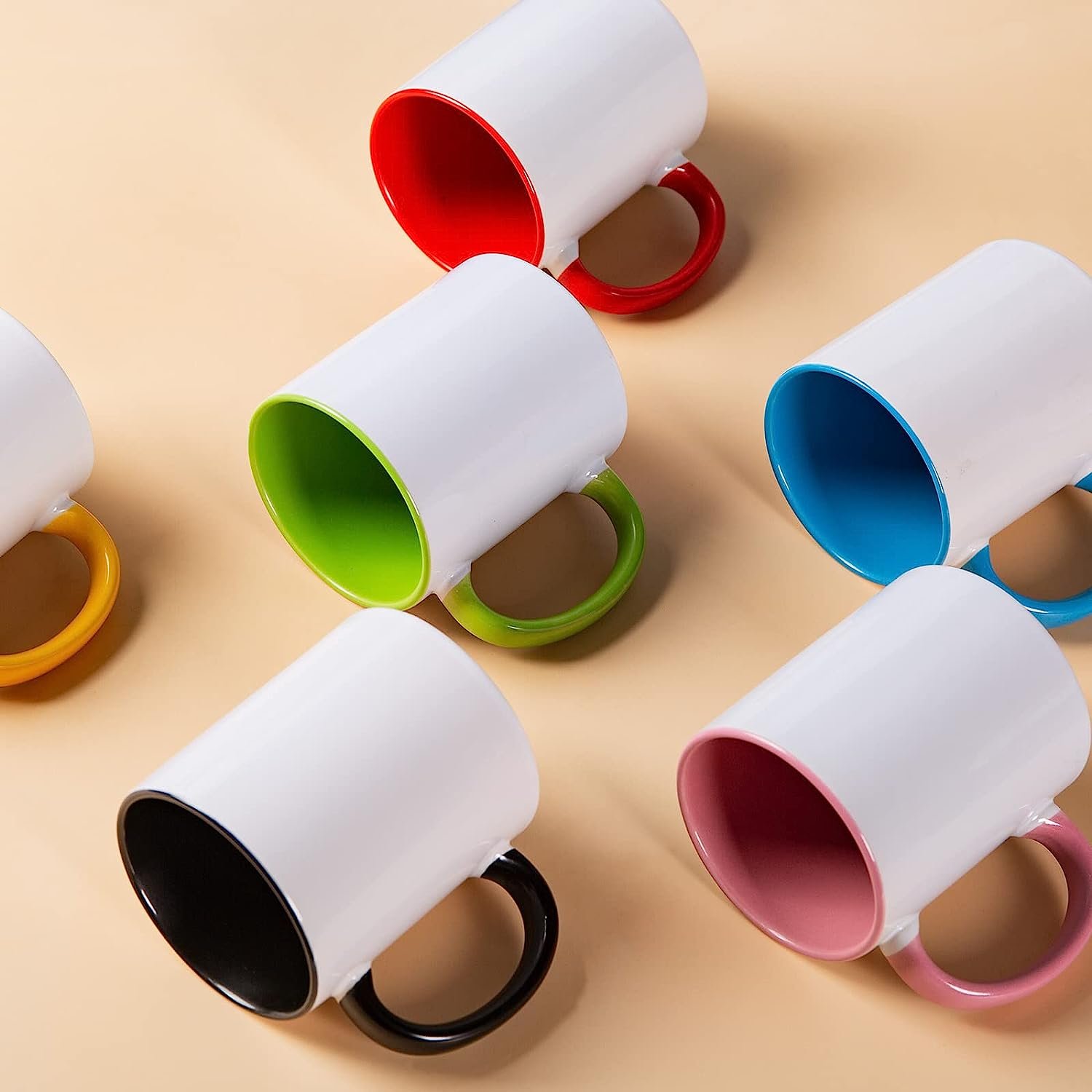 Wholesale Bulk 11 Ounce Ceramic coffee Mug with Colors inside and Handle Classic White 11oz Sublimation Blank Mugs custom logo
