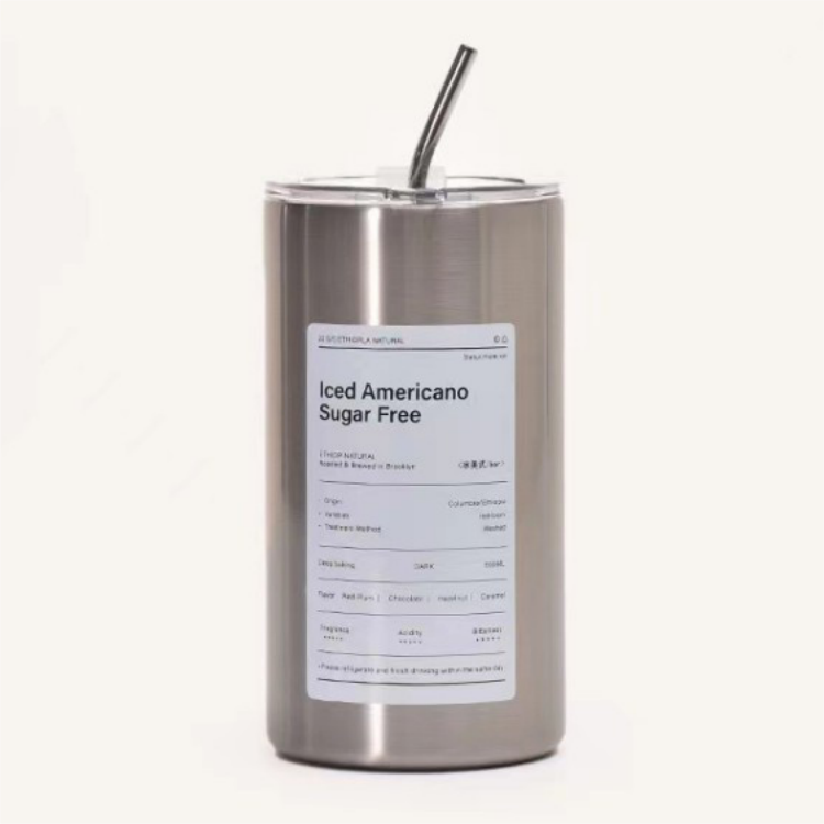 350ml 600ml Tumbler Stainless Steel Insulated Coffee Mug with Straw and Lid Custom Logo Office Water Cup