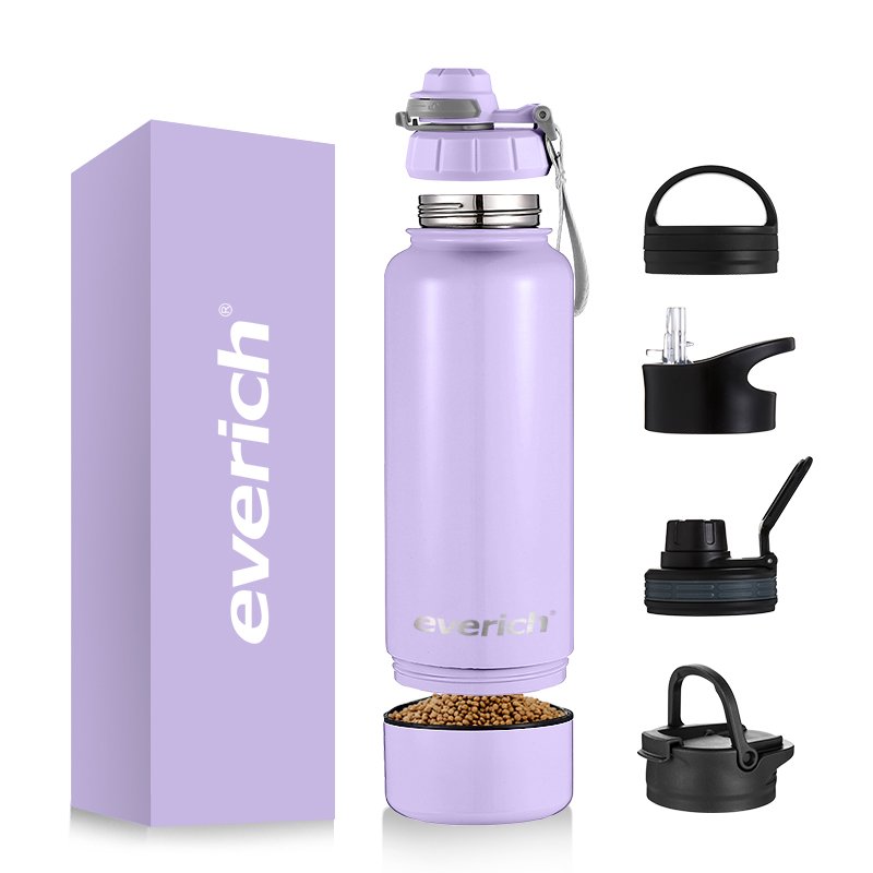 New 3 in 1 Portable Dog Pet Water Bottle and Foldable Pet Water bowl for Outdoor Use feeder stainless steel bottle