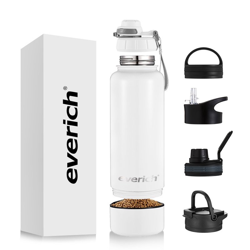 New 3 in 1 Portable Dog Pet Water Bottle and Foldable Pet Water bowl for Outdoor Use feeder stainless steel bottle