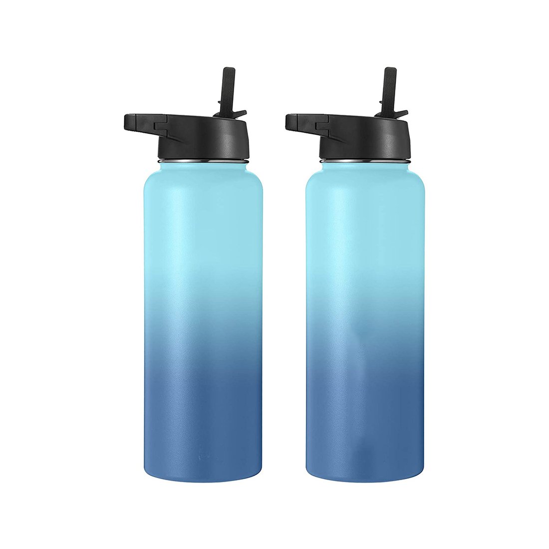 Portable Sports Straw Vacuum Flask Insulated Stainless Steel Water Bottle With Custom label