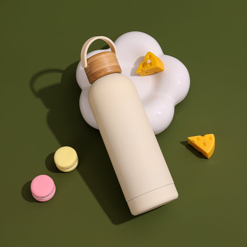 Everich Double Wall Stainless Steel Insulated Water Bottle with Bamboo Lid 350ml 500ml 750ml 1000ml Vacuum Flask Options