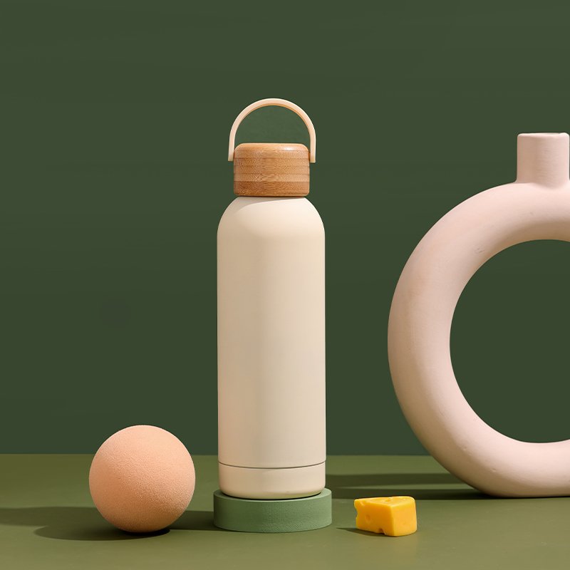Everich Double Wall Stainless Steel Insulated Water Bottle with Bamboo Lid 350ml 500ml 750ml 1000ml Vacuum Flask Options