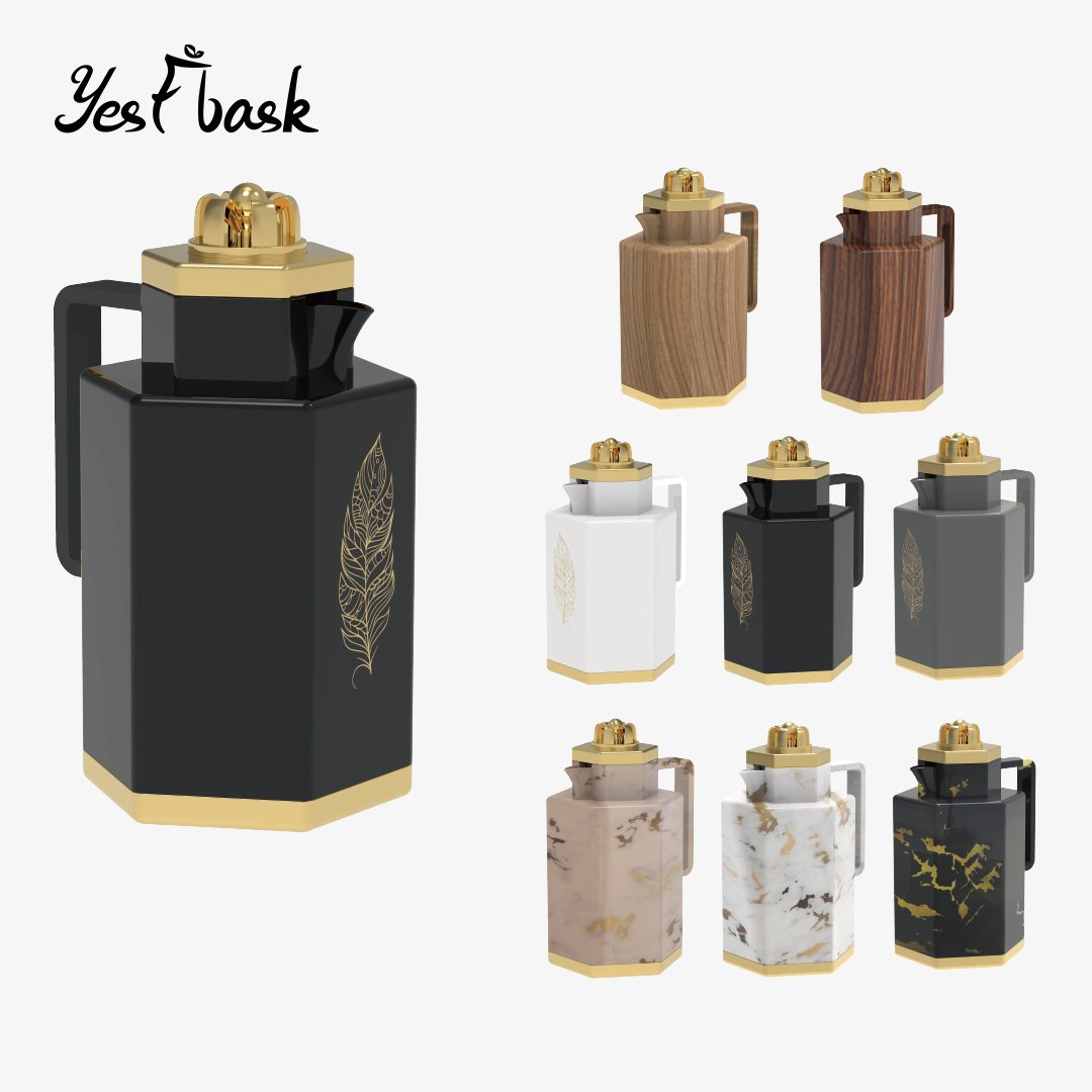 Fashion Arabia Style Crown Tea Coffee Flask Set 1000ml Glass Refill Insulation Thermal Vacuum Flask Keep Hot and Cold Long Time