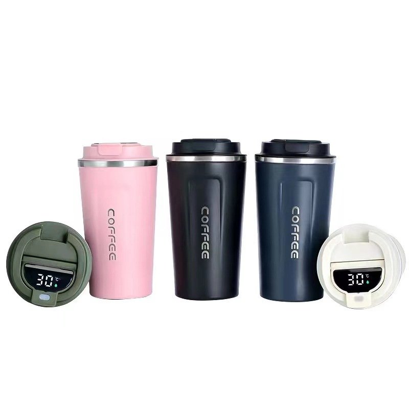 2024 new custom Smart coffee thermos cup Stainless steel leakproof vacuum flask with Temperature display