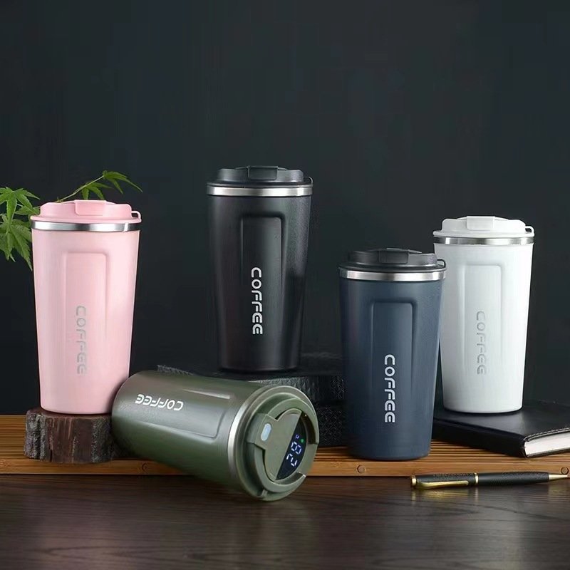 2024 new custom Smart coffee thermos cup Stainless steel leakproof vacuum flask with Temperature display