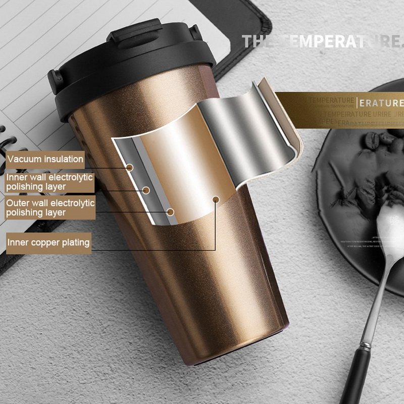 500ml Double Wall Stainless Steel Vacuum Flasks Car Thermocup Coffee Tea cup Travel Mug business Thermol Bottle Thermos Tumbler