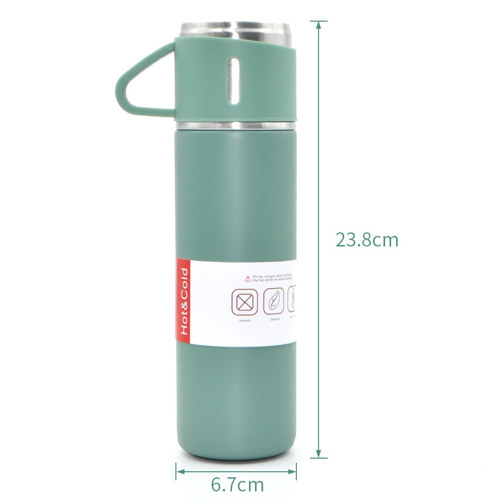 3pcs Termo Flask Gift Set Stainless Steel Thermo 500ml/17oz Vacuum Insulated Thermal Bottle And Cups For Coffee