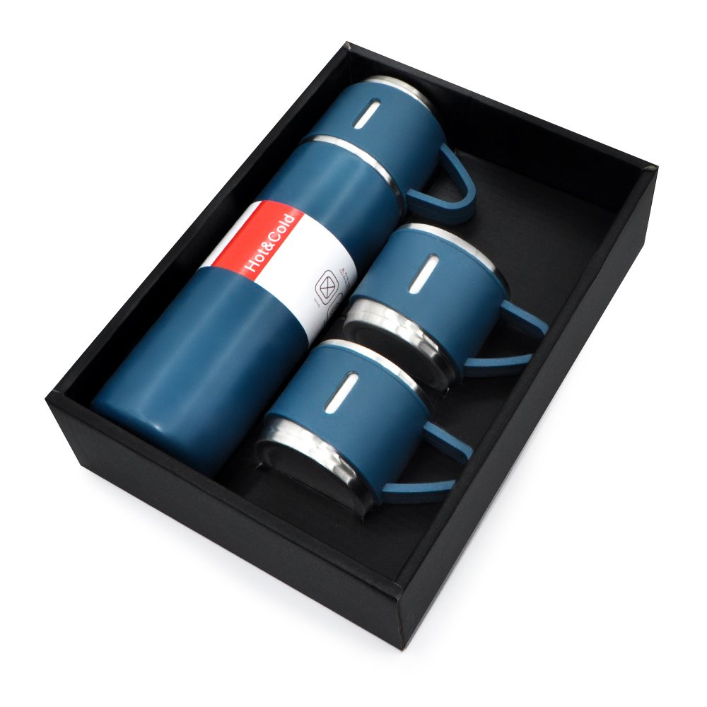 3pcs Termo Flask Gift Set Stainless Steel Thermo 500ml/17oz Vacuum Insulated Thermal Bottle And Cups For Coffee