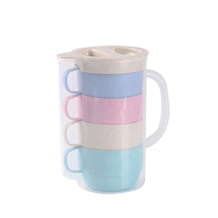New Style Biodegradable Wheat Straw Water Custom Mugs with Kettle