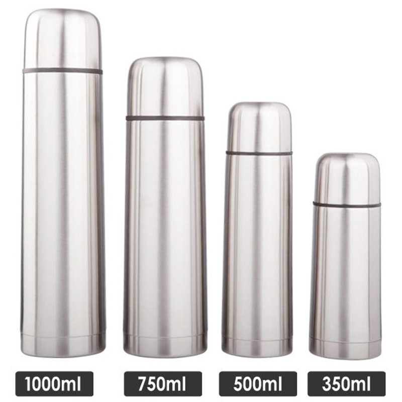 New Stainless Steel Flask Custom LOGO Vacuum Bullet Thermos Bottle 350/500/750/1000 ml