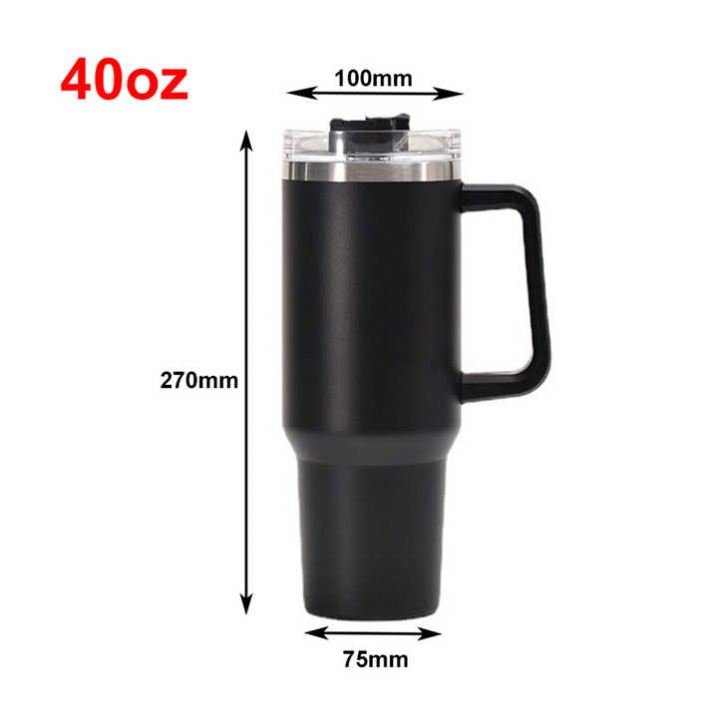 custom LOGO tumbler 40oz with handle and straw stainless steel vacuum insulated coffee beer mug water cup