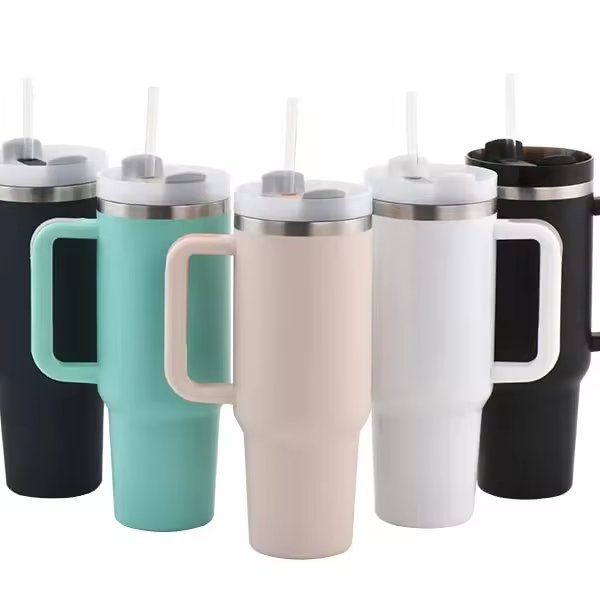 custom LOGO tumbler 40oz with handle and straw stainless steel vacuum insulated coffee beer mug water cup