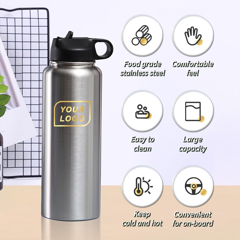 Custom Logo 32oz 40oz Stainless Steel Water Bottles Leak Proof Vacuum Insulated Water Bottle Thermos Flask Sport Water Bottle